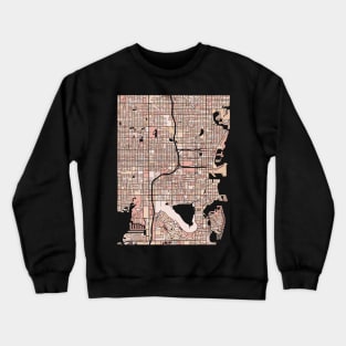 St. Petersburg Map Pattern in Soft Pink Pastels Crewneck Sweatshirt